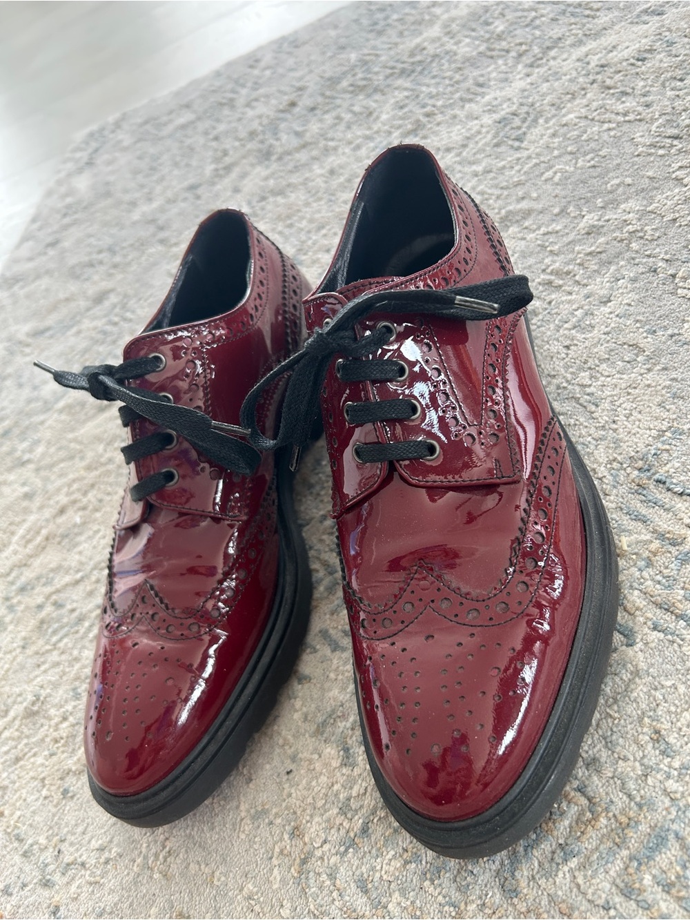 Italian Burgundy Brogues, size 37
